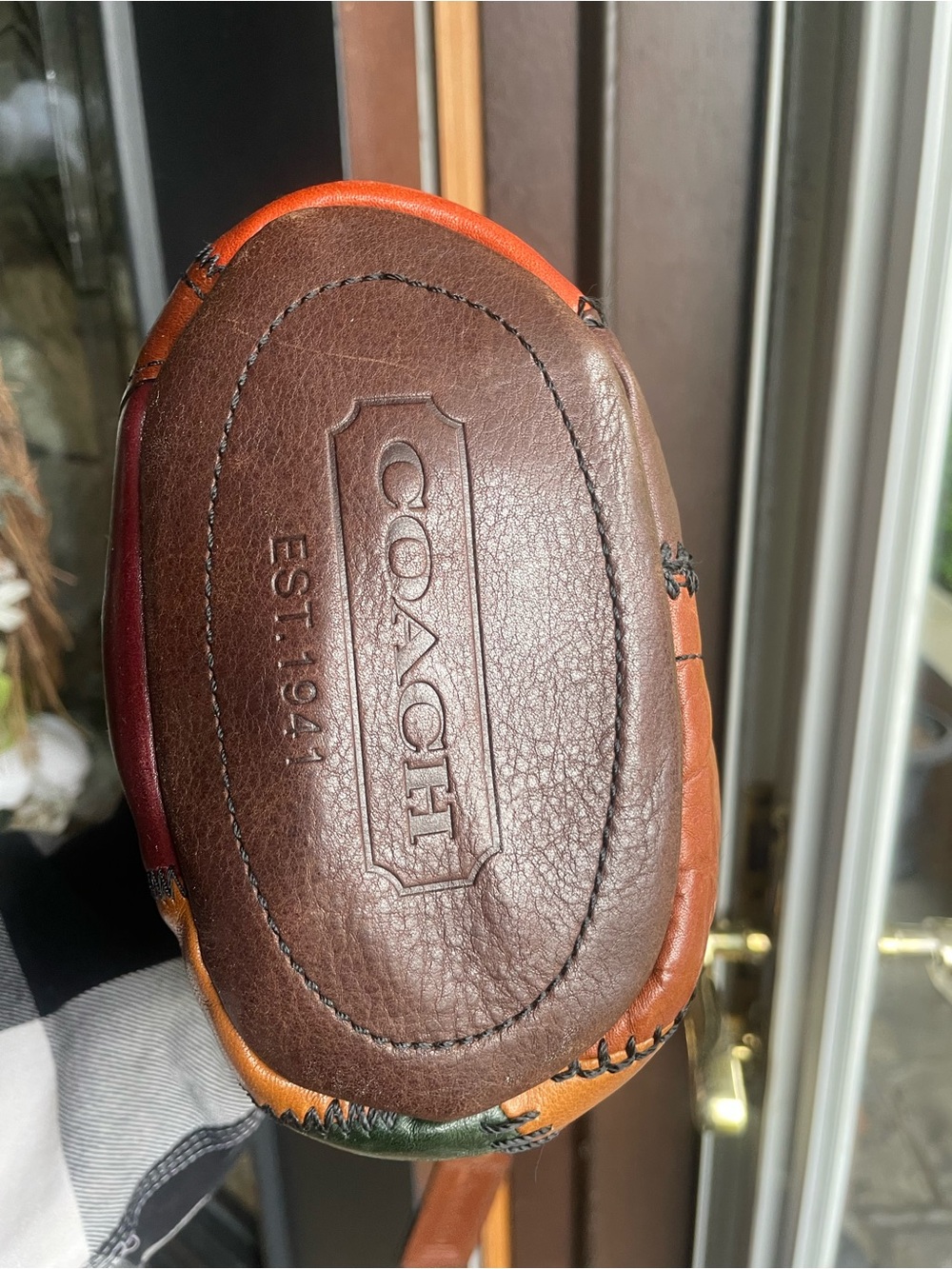 Rare coach patchwork leather bleecker MINI duffle shoulder bag Brown & Orange - Picture 3 of 8